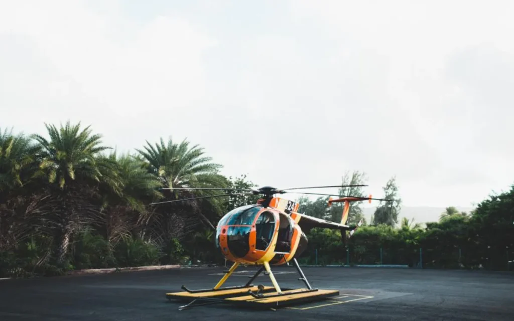 A rescue helicopter in flight