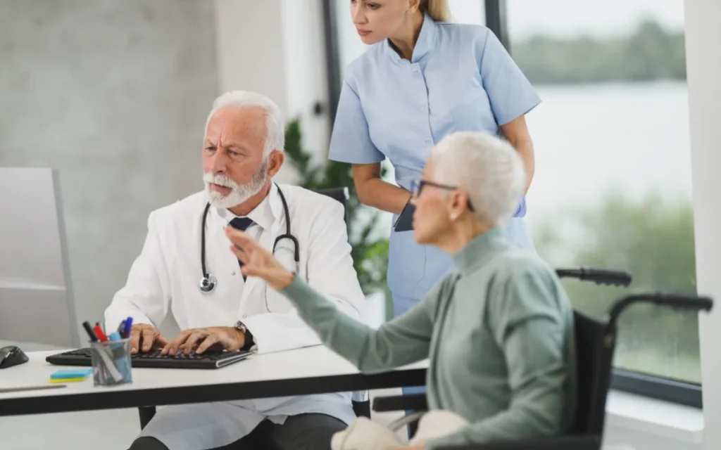 A doctor explaining something to a patient